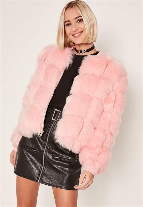 Pink mink bomber jacket 